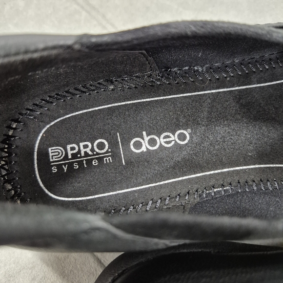 Abeo Etta slip on shoes women's 8 black leather suede Pro Systems Orthotic Core - Picture 8 of 13